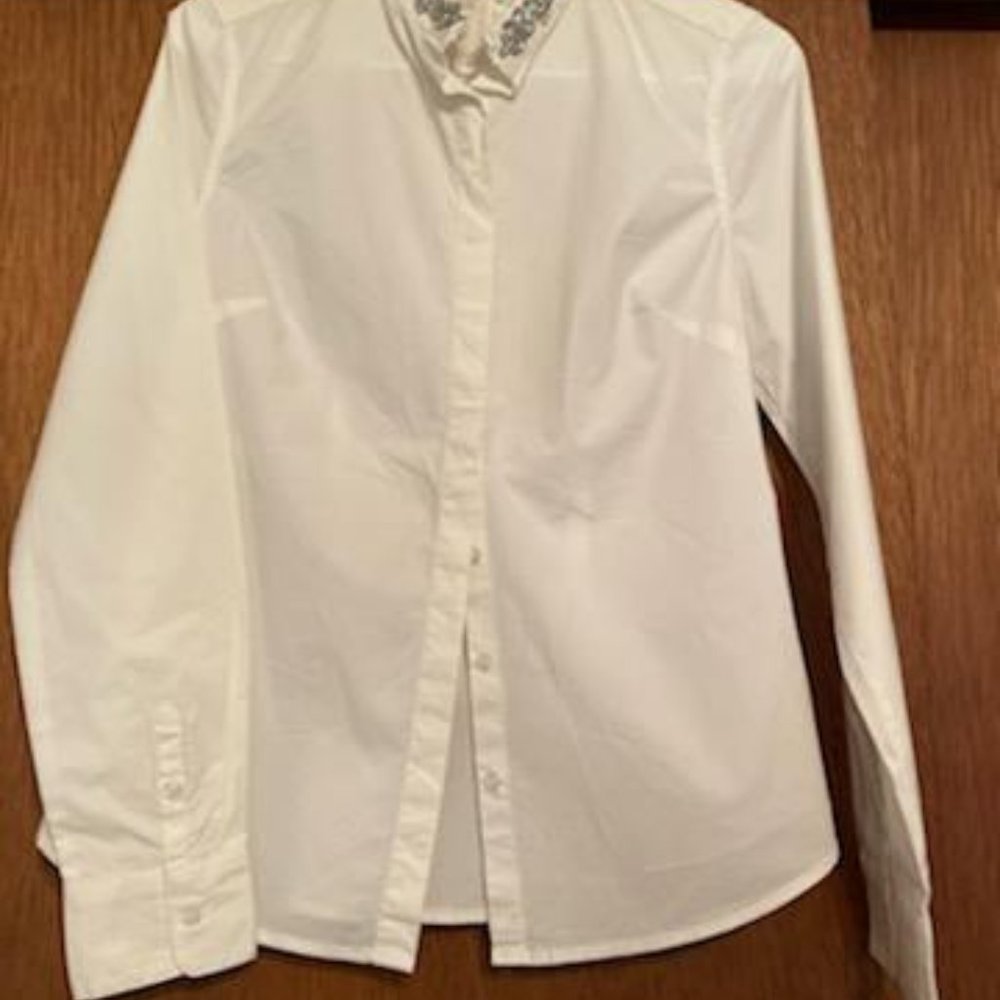 Jeweled Cotton Fitted Shirt